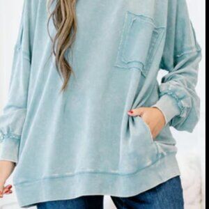 XLarge--ZENANA Mineral Wash crew neck Sweatshirt NWOT